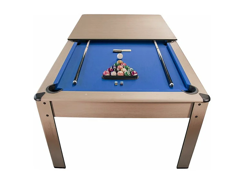 Billard convertible couleur bois Chêne 226 x 126cm - Ambiance