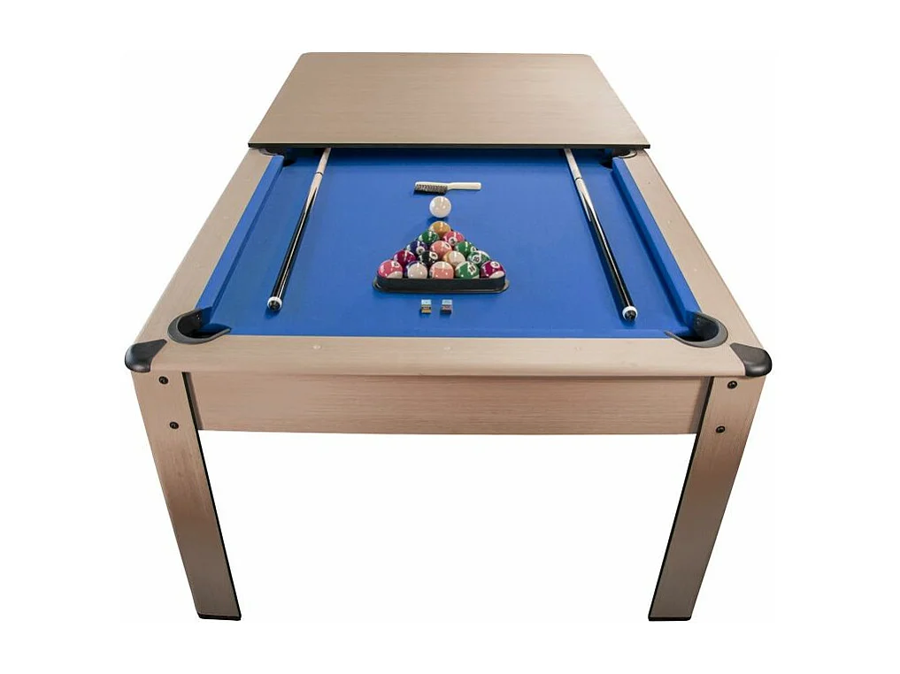 Billard convertible couleur bois Chêne 226 x 126cm - Ambiance