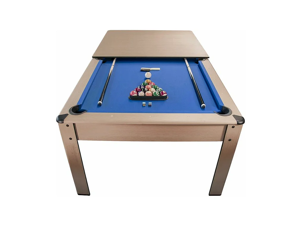 Billard convertible couleur bois Chêne 226 x 126cm - Ambiance