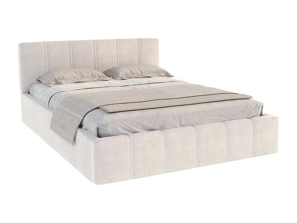 Lit coffre ATLANTA 120 x 200 cm avec sommier à lattes relevable Beige