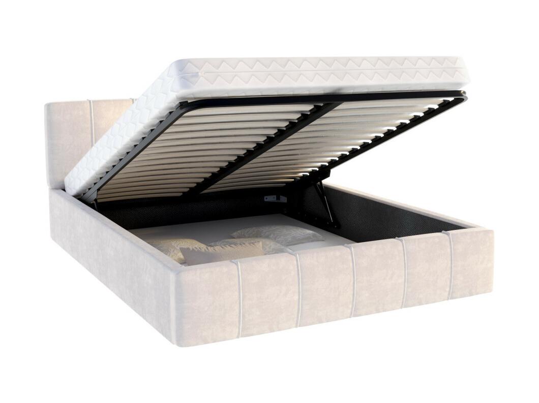 Lit coffre ATLANTA 120 x 200 cm avec sommier à lattes relevable Beige