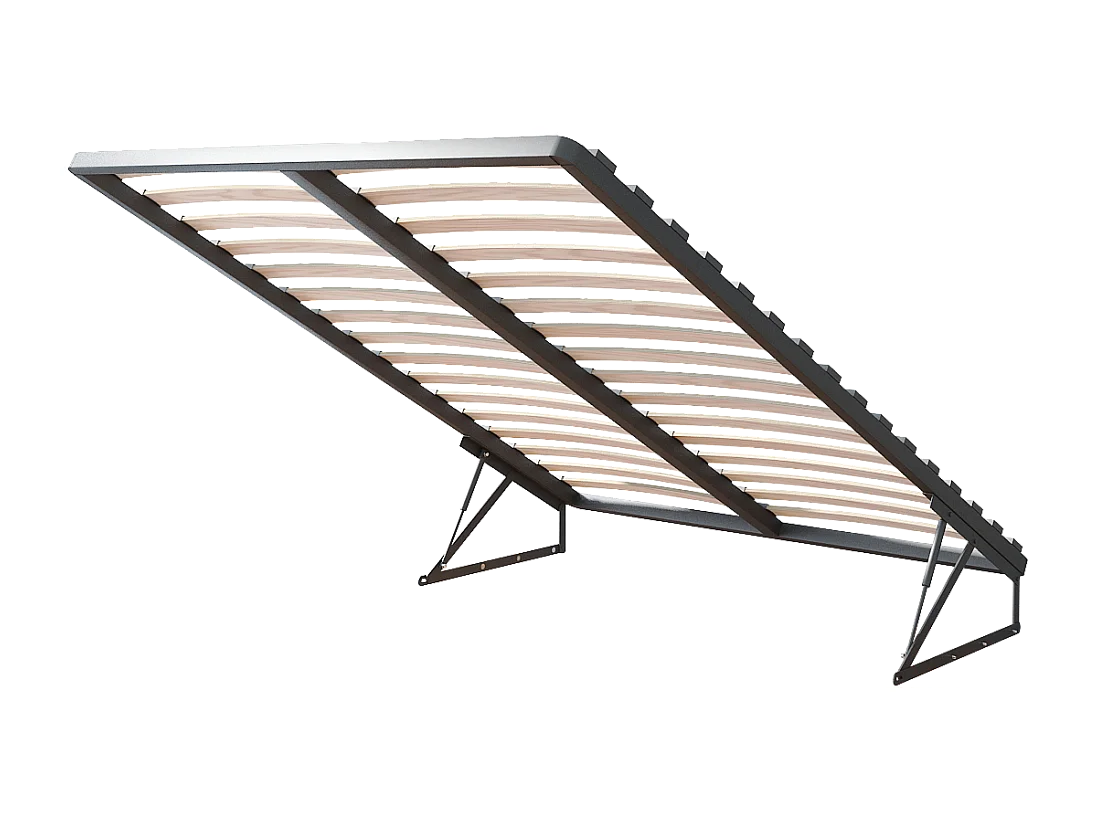 Lit coffre ATLANTA 120 x 200 cm avec sommier à lattes relevable Azur