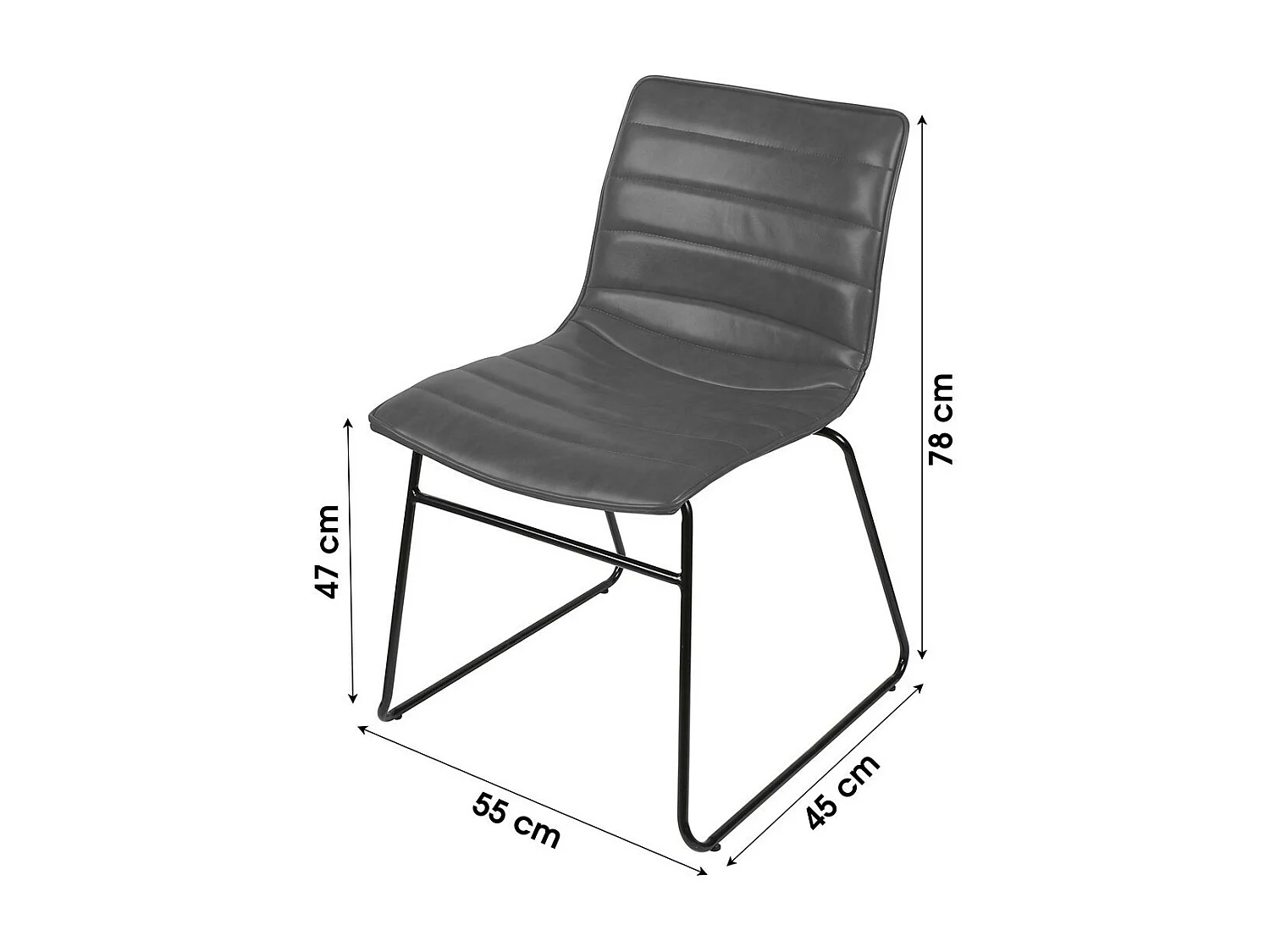 Lot de 4 chaises PU effet gris quartz collection NETS style industriel