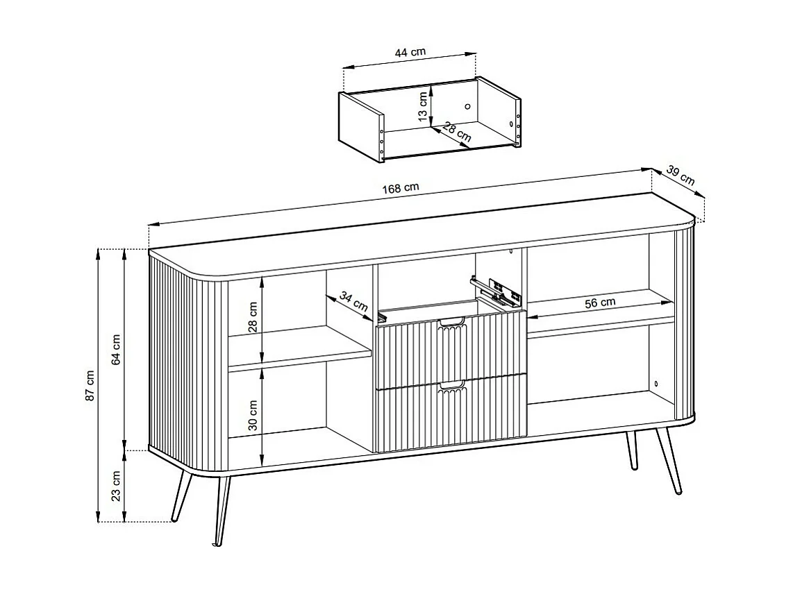 Buffet ROMA 168 cm Noir