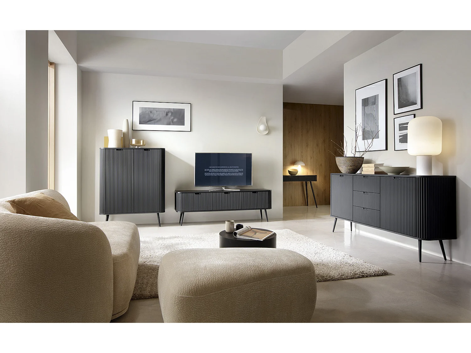 Meuble TV ROMA 168 cm Noir