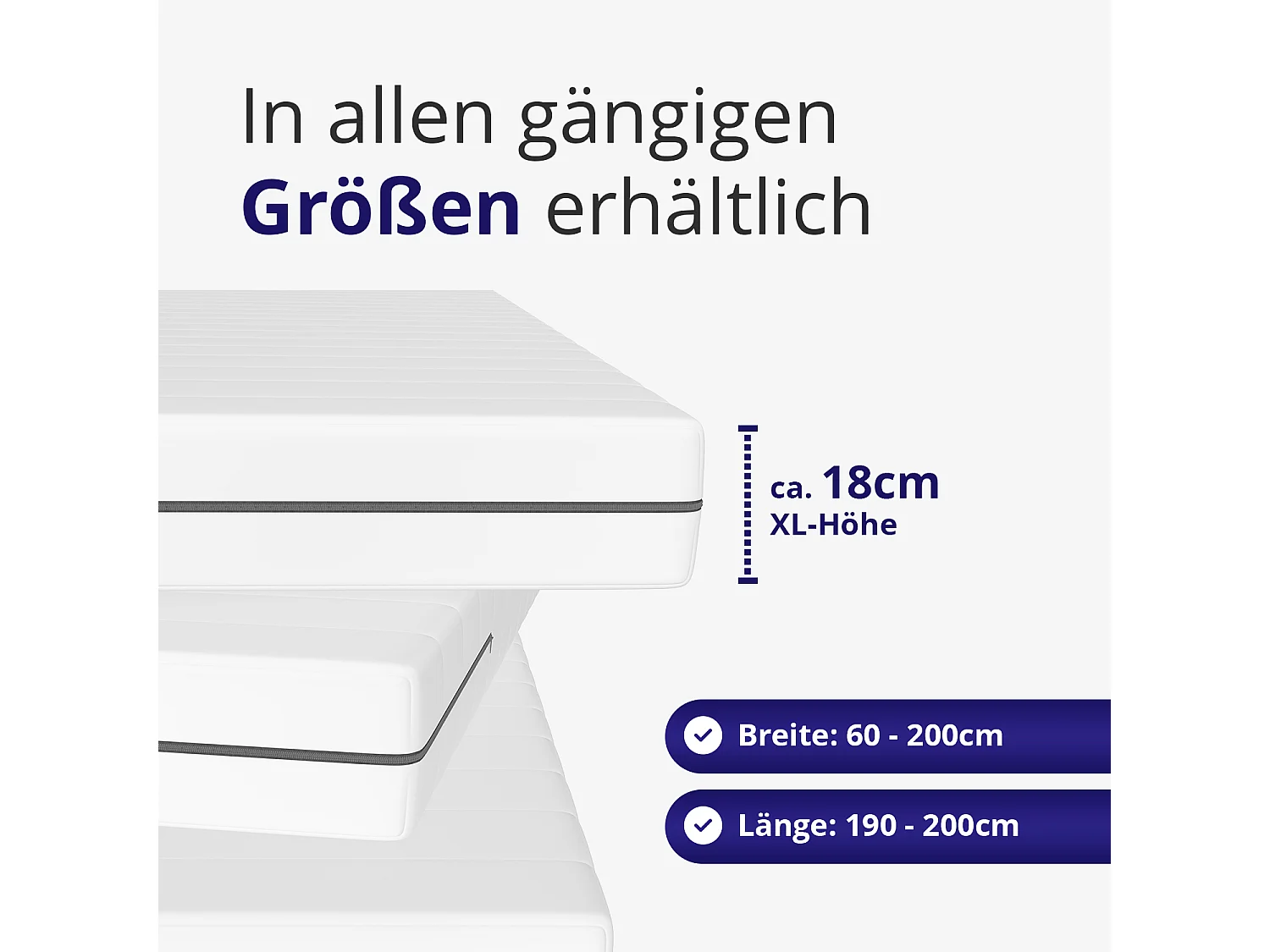 Matratze 90x200 cm Kaltschaum 7 Zonen Extra Matratze waschbar Bezugsstärke 18 cm