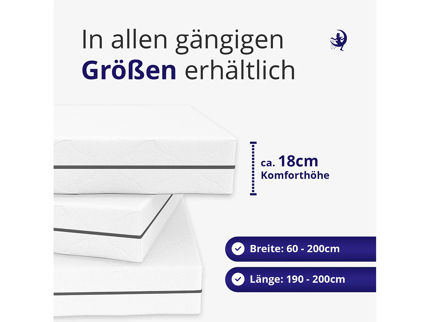 Orthopädische 18cm 7-Zonen Taschenfederkernmatratze 90x200 – hoher Komfort