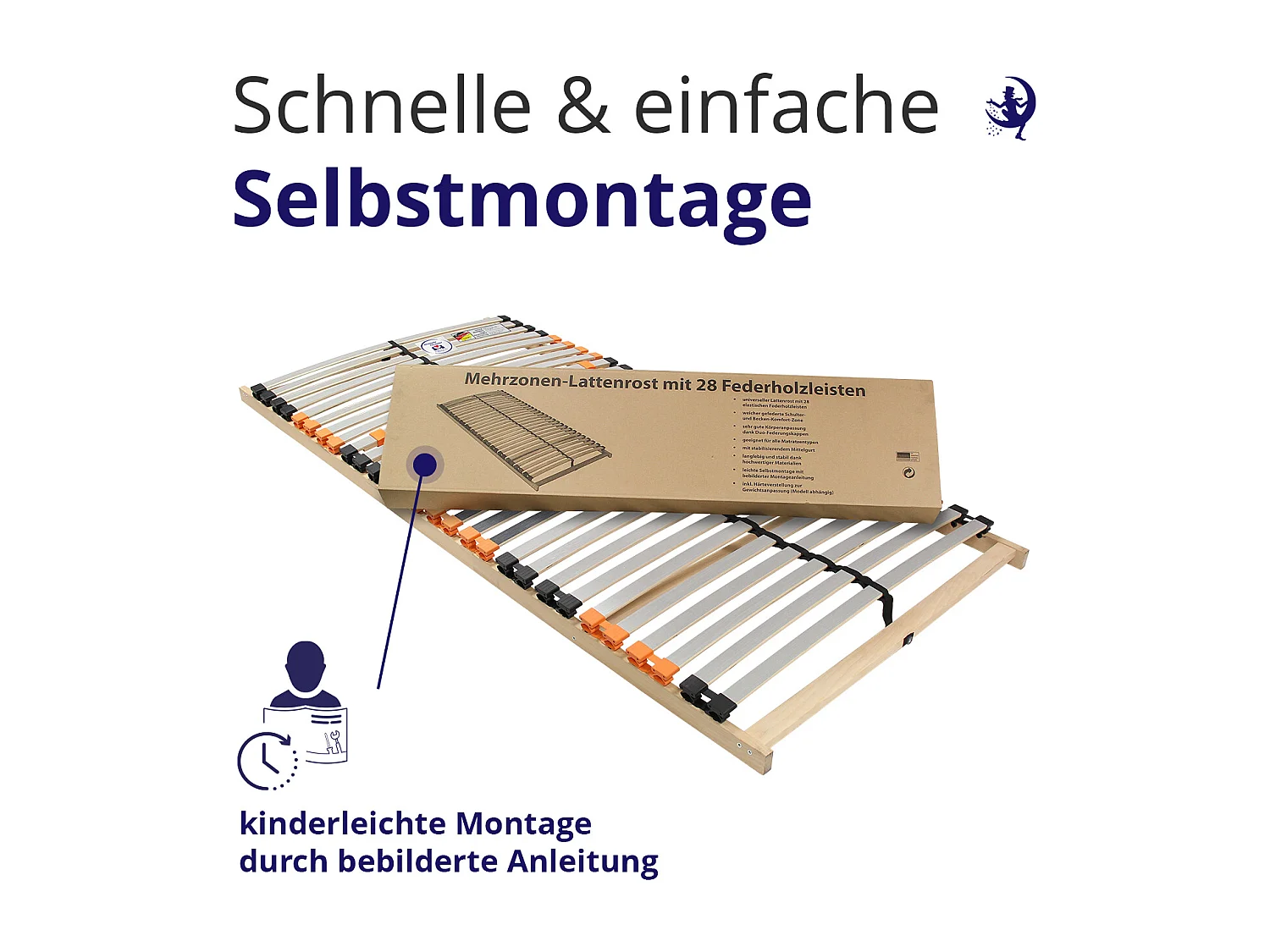 ErgoActive Lattenrost – 140x200 Stabile Unterstützung & optimale Belüftung 7 Zonen