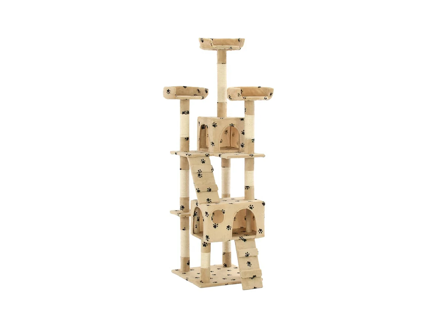 Arbre à chat et griffoirs en sisal 170 cm Beige Motif de pattes