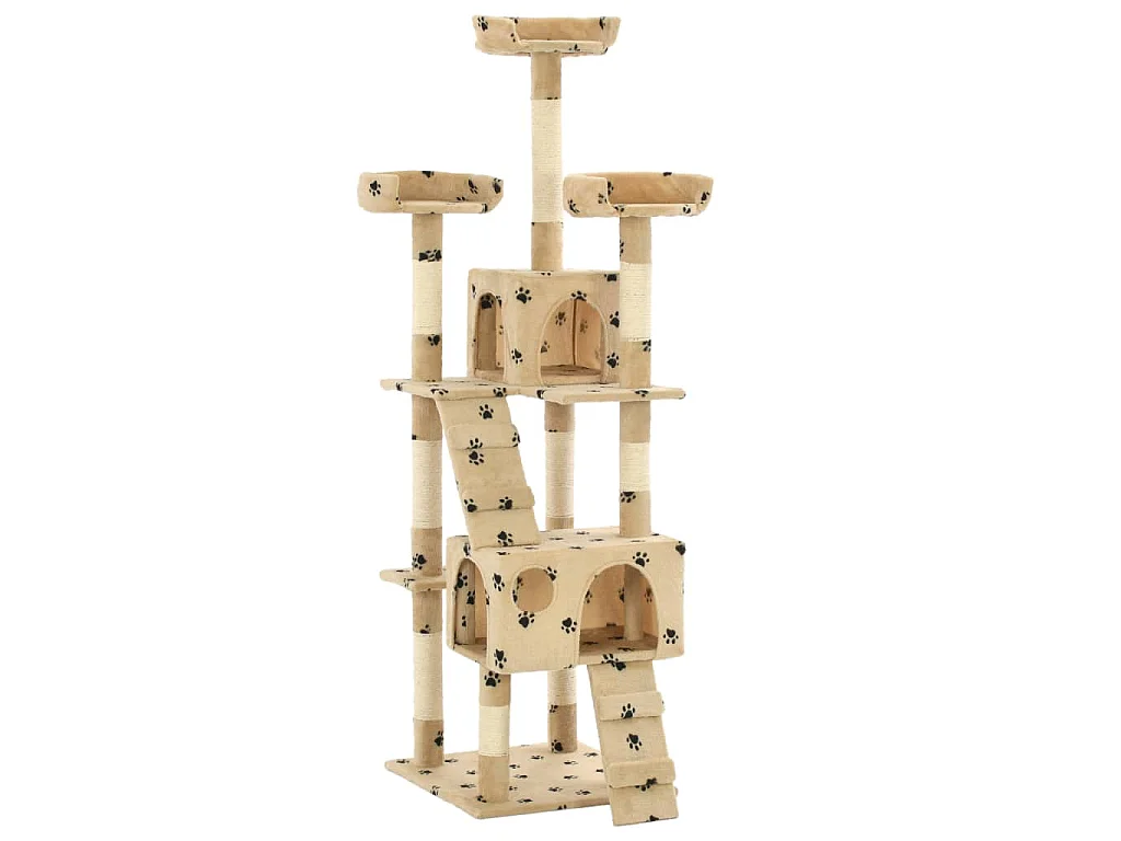 Árvore para gatos c/ postes arranhadores sisal 170 cm bege