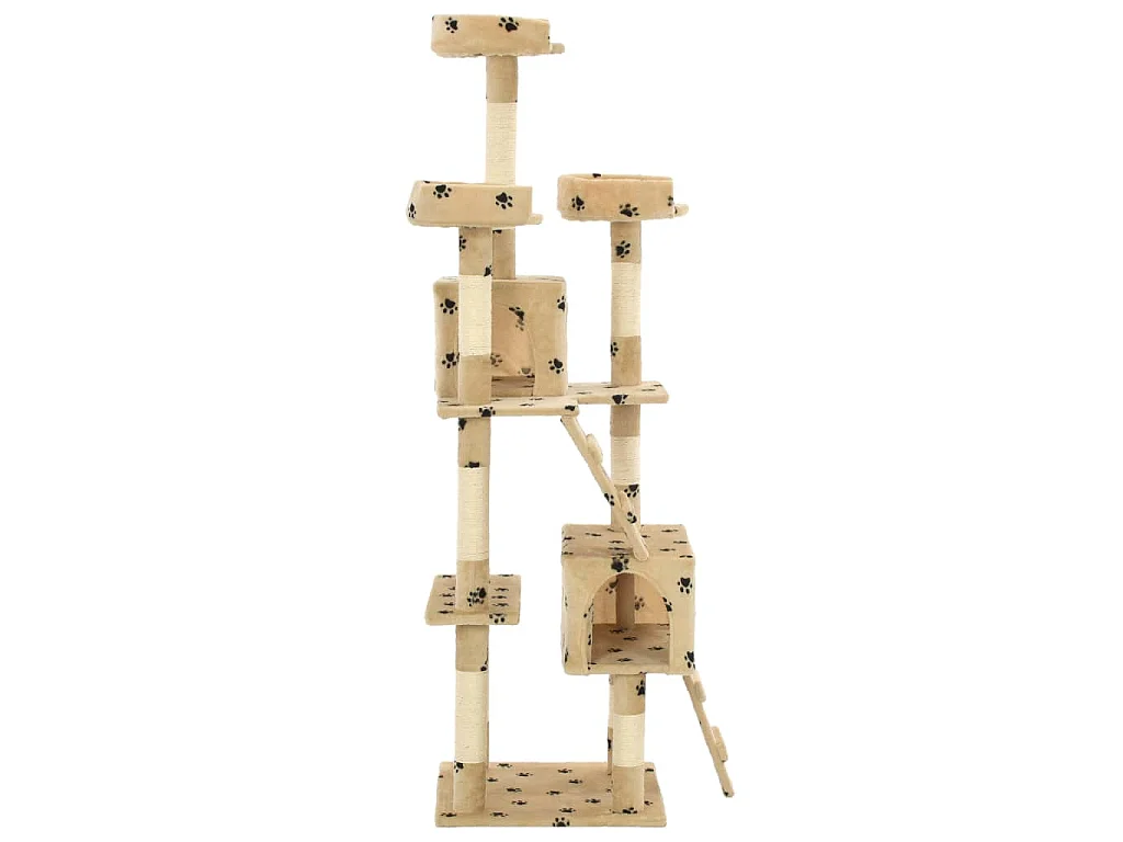 Árvore para gatos c/ postes arranhadores sisal 170 cm bege