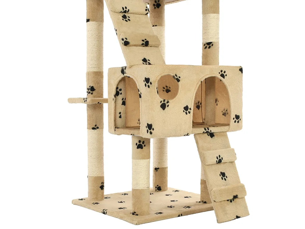 Árvore para gatos c/ postes arranhadores sisal 170 cm bege