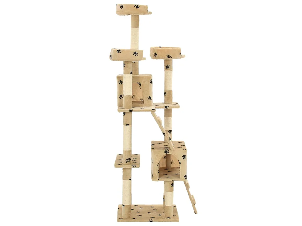 Kattenkrabpaal met sisal krabpalen 170 cm pootafdrukken beige