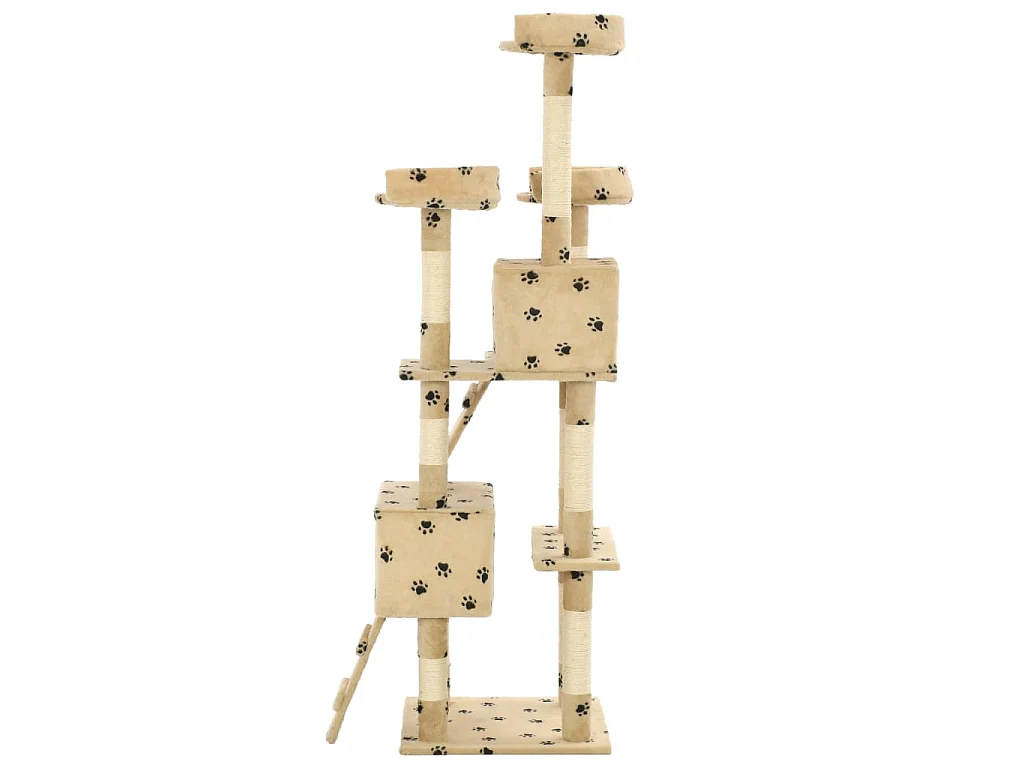 Kattenkrabpaal met sisal krabpalen 170 cm pootafdrukken beige