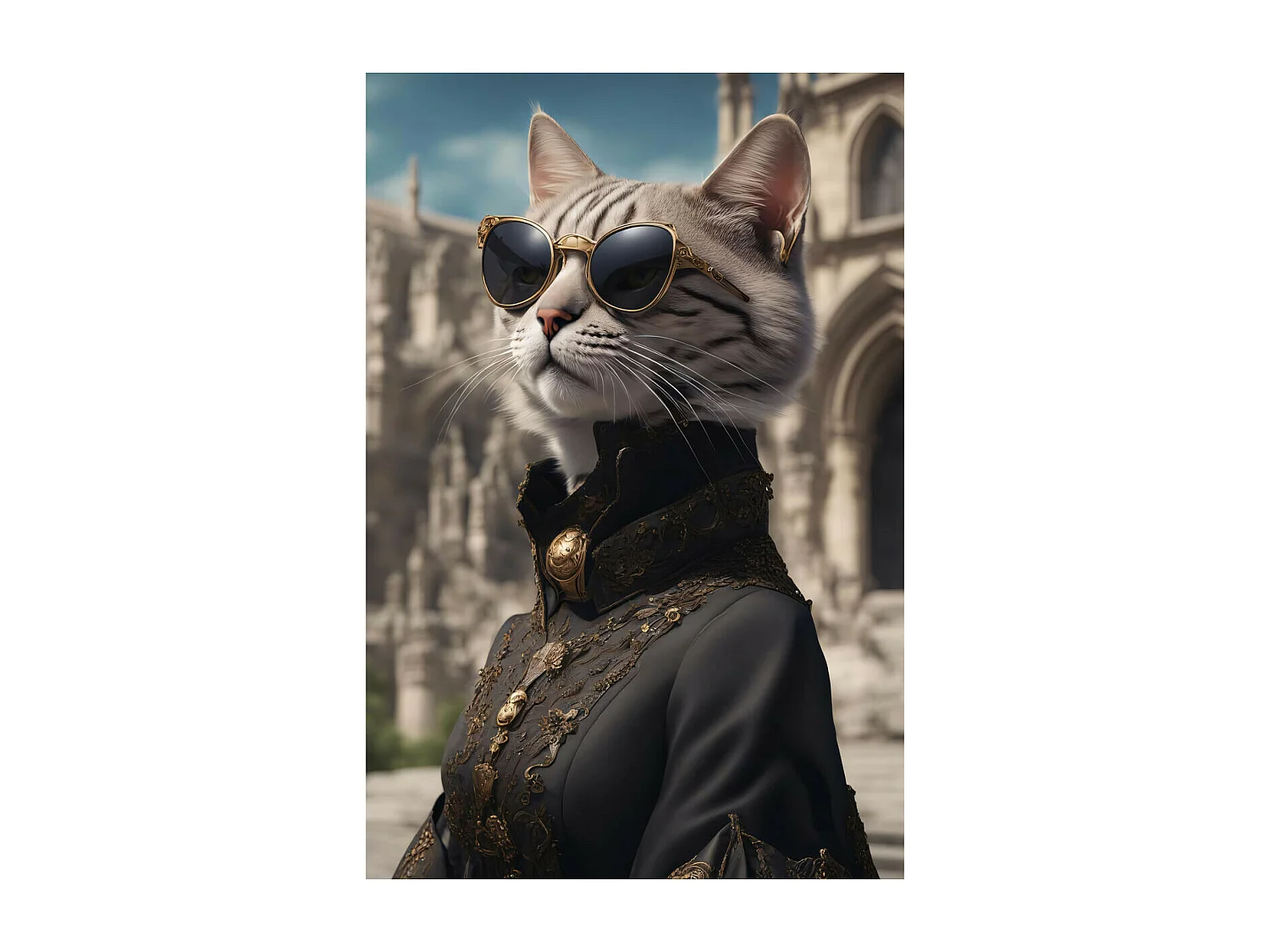 Tableau sur toile chat gothique 30x45 cm