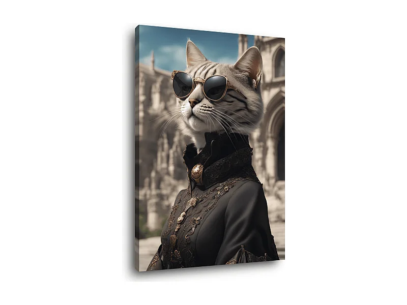 Tableau sur toile chat gothique 30x45 cm