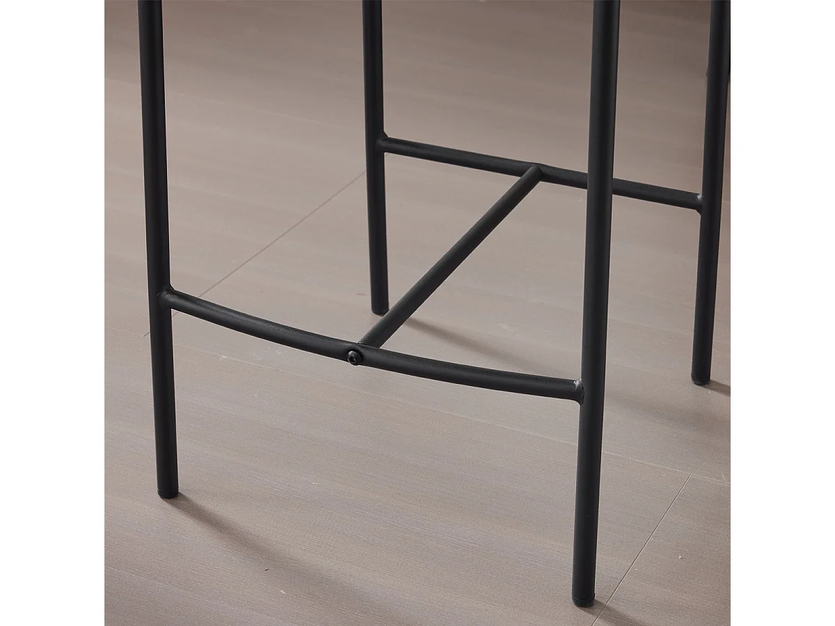 Lot de 2 tabourets de bar en velours côtelé beige - Evora