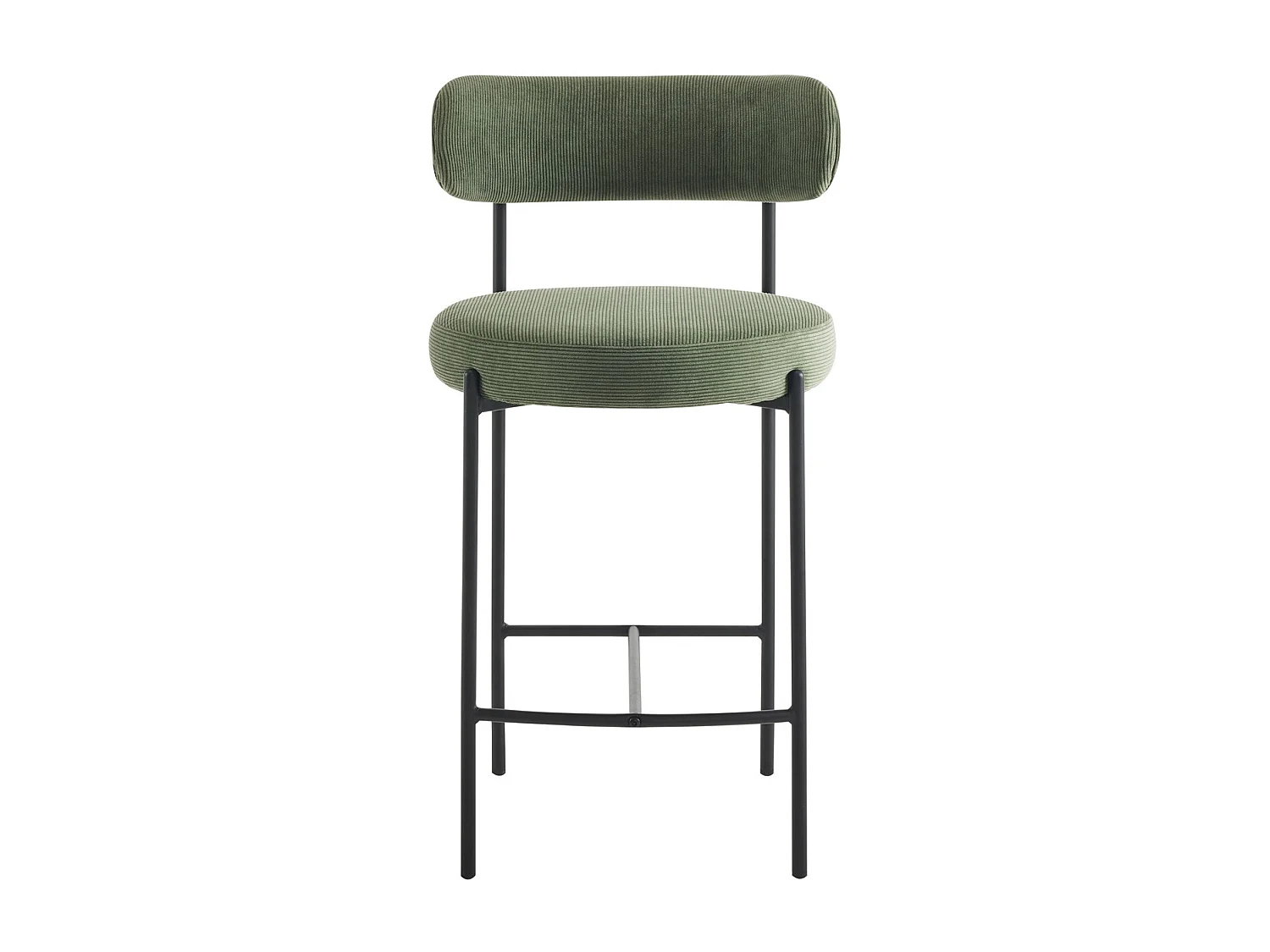 Lot de 2 tabourets de bar en velours côtelé vert - Evora