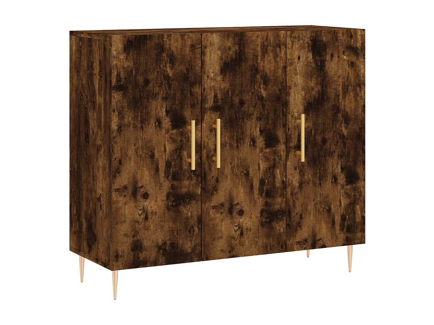 Buffet chêne fumé 90x34x80 cm bois d'ingénierie