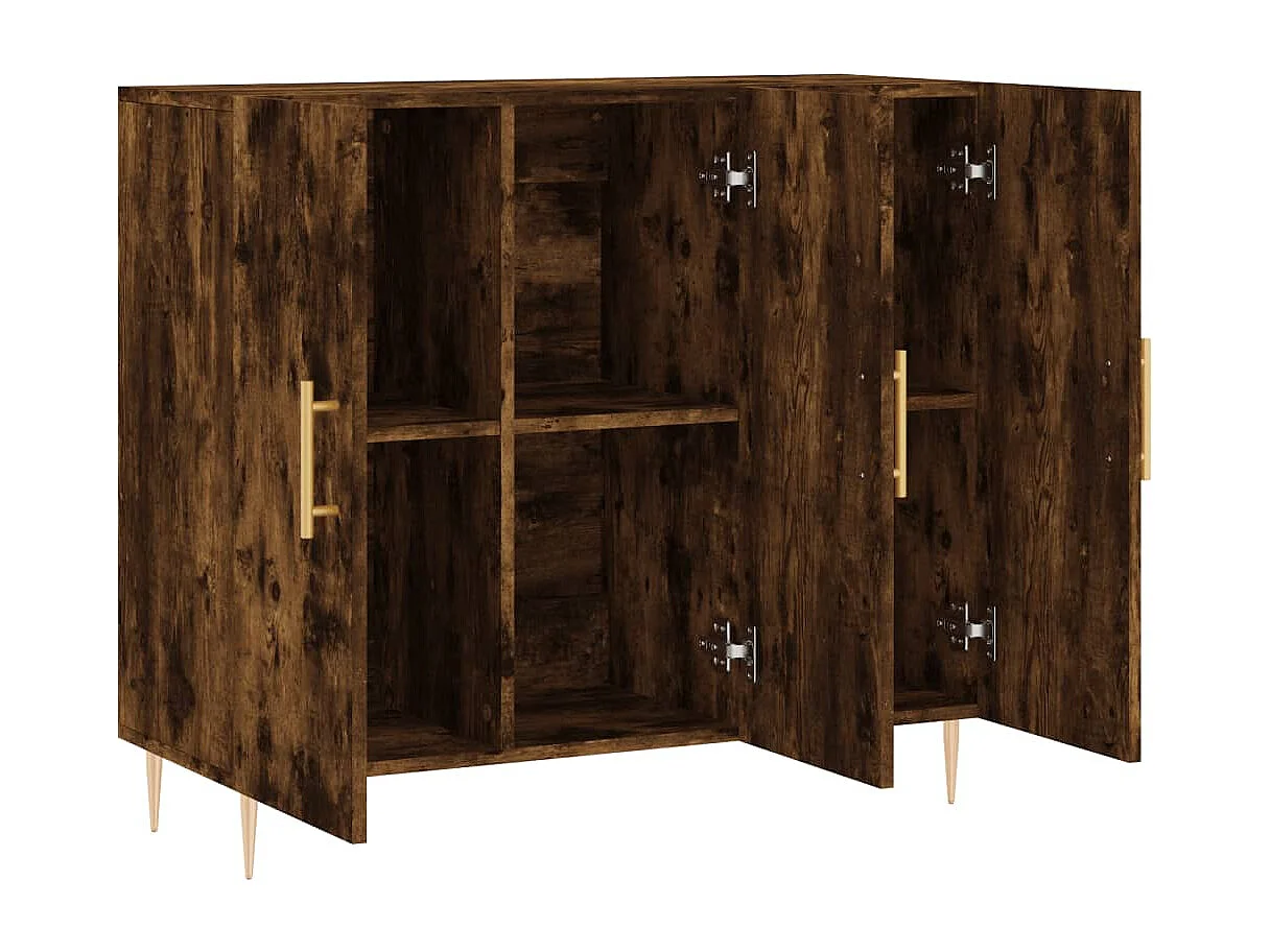 Buffet chêne fumé 90x34x80 cm bois d'ingénierie