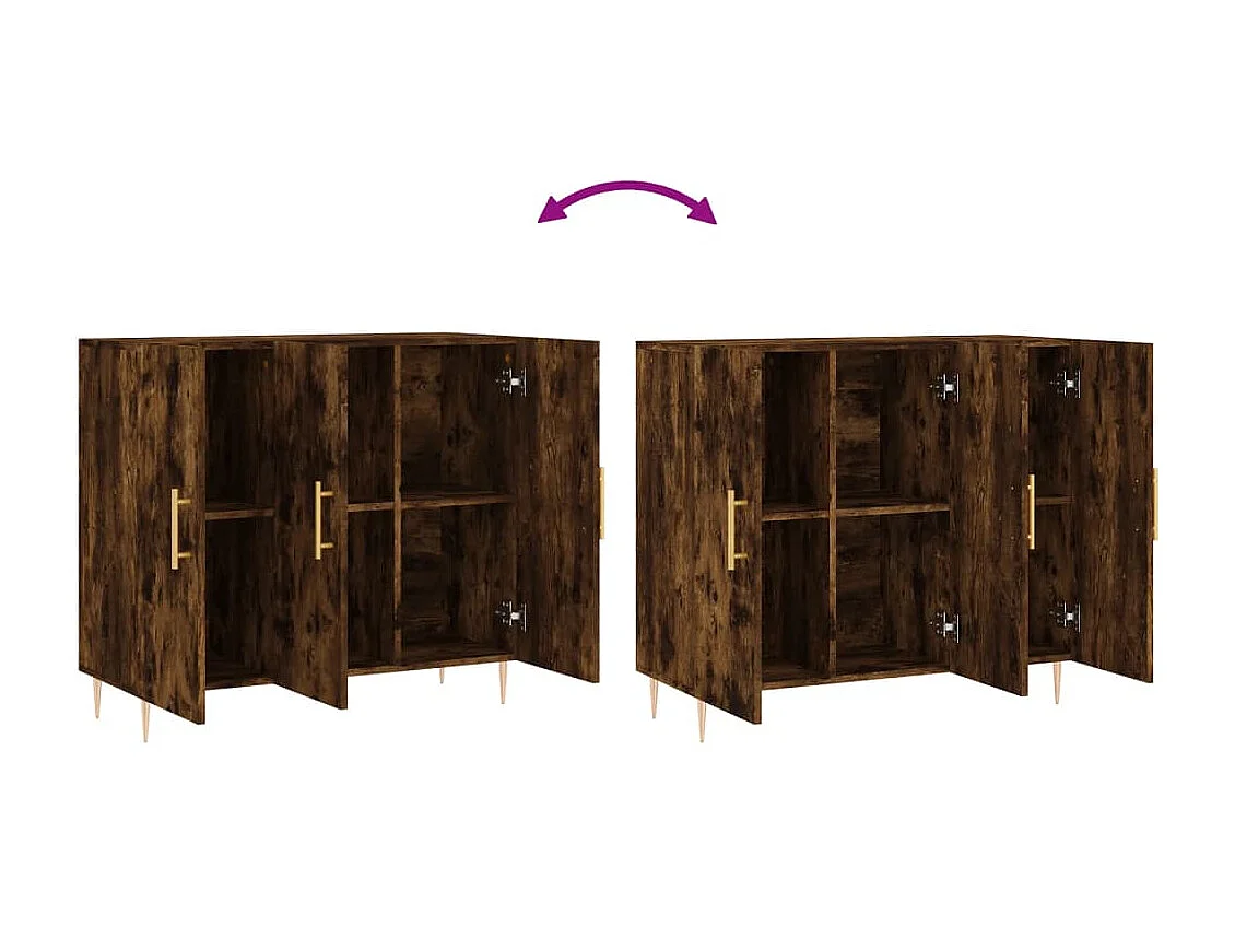 Buffet chêne fumé 90x34x80 cm bois d'ingénierie