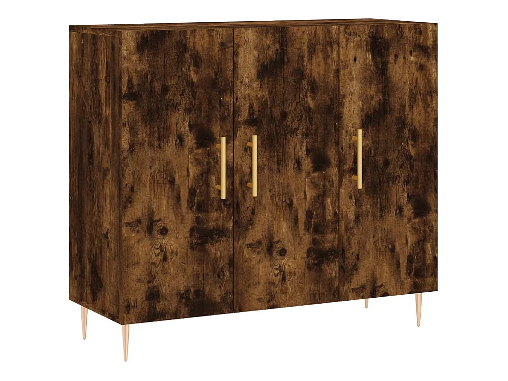 Credenza Rovere Fumo 90x34x80 cm in Legno Multistrato