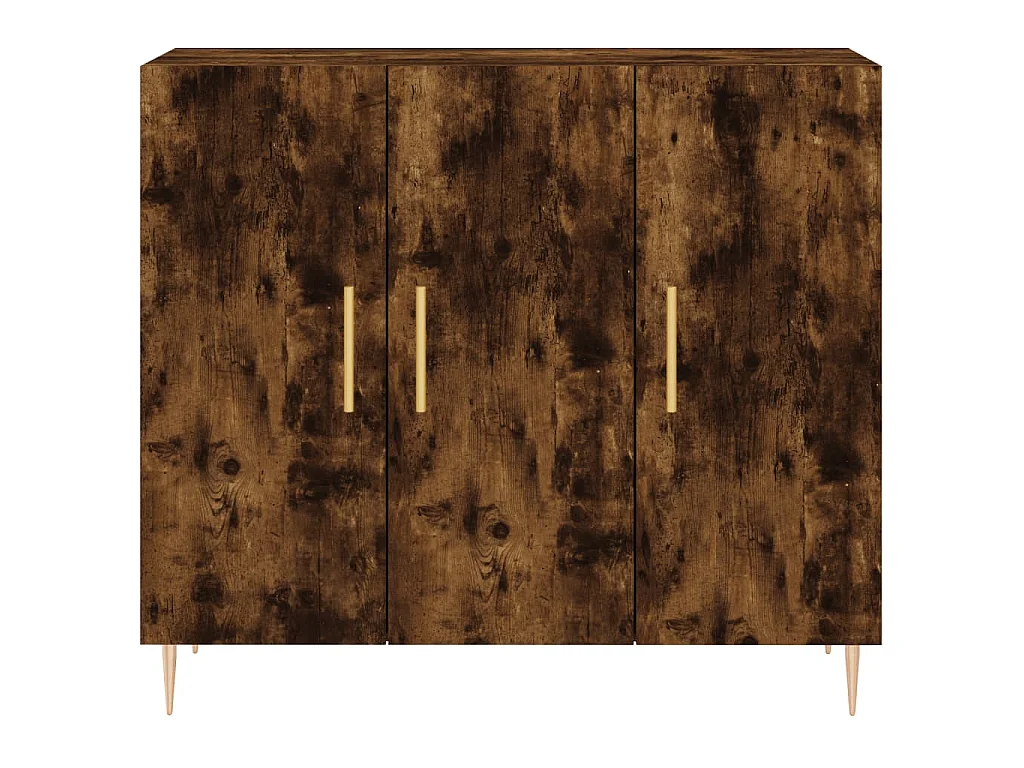 Credenza Rovere Fumo 90x34x80 cm in Legno Multistrato