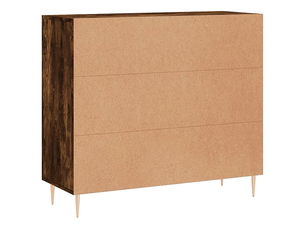 Credenza Rovere Fumo 90x34x80 cm in Legno Multistrato