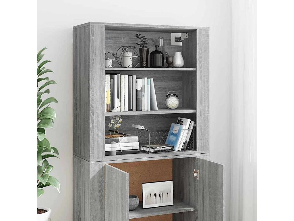 Buffet haut Sonoma gris Bois d'ingénierie