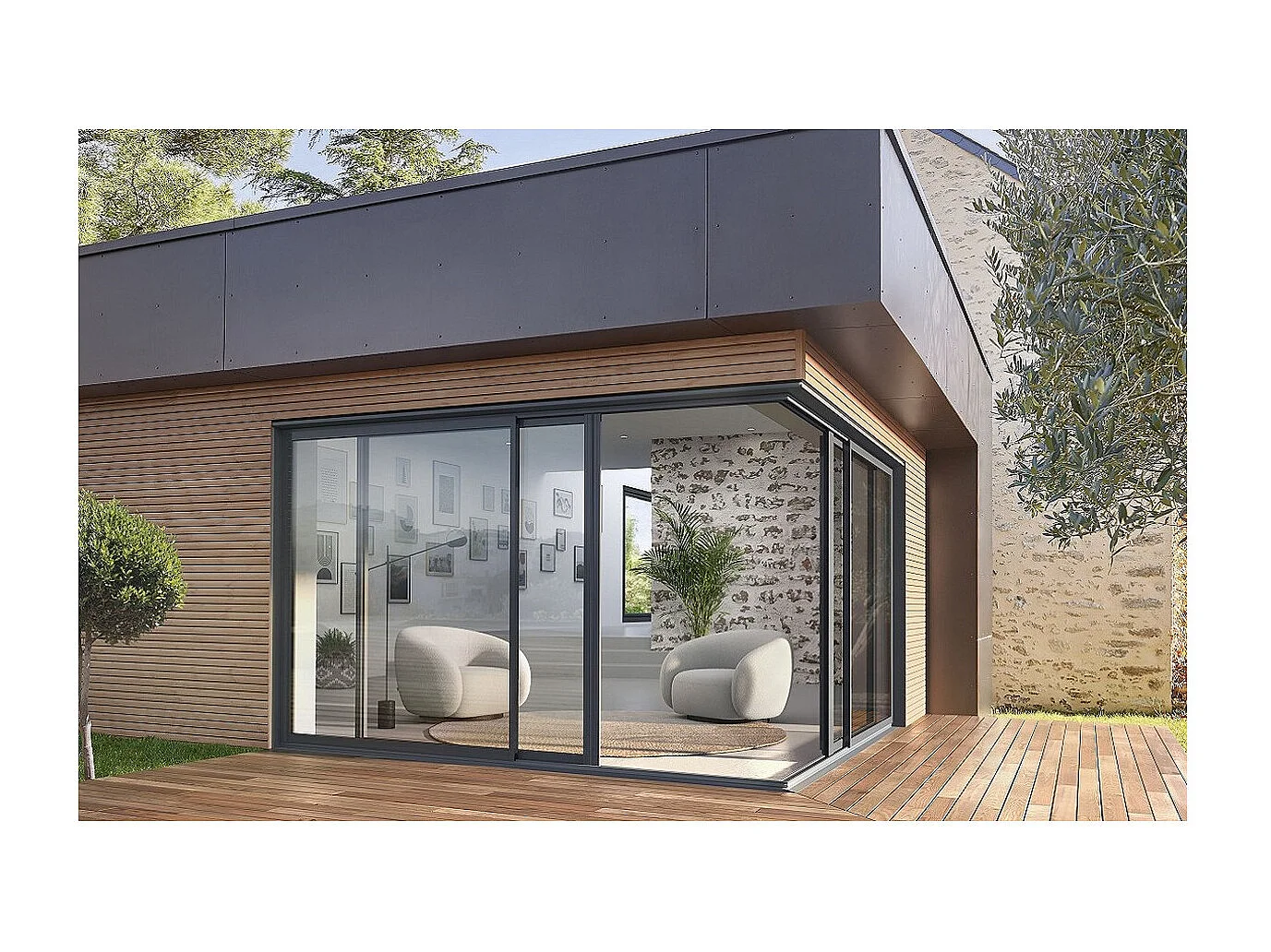 MOON - Fauteuil rotatif en tissu bouclette crème