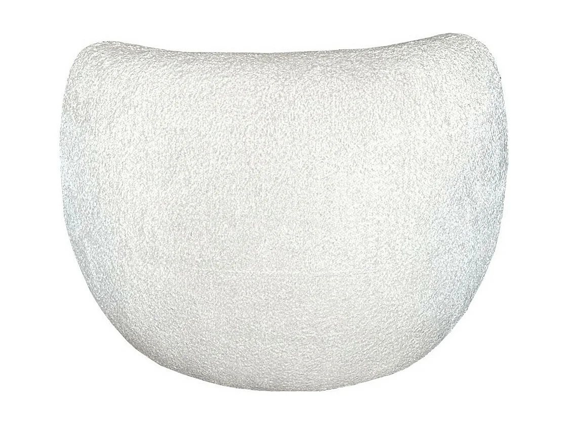 MOON - Fauteuil rotatif en tissu bouclette crème