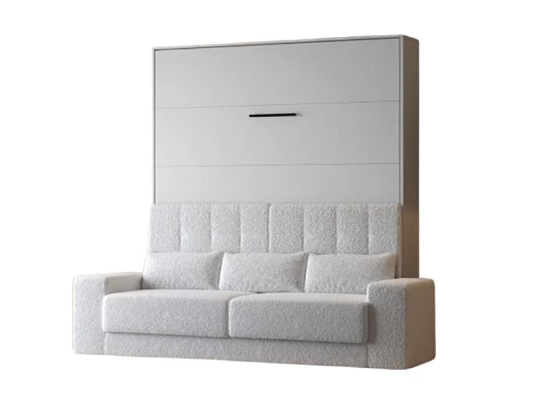 Lit escamotable 160x200cm Vertical Canapé Blanc Lit Mural SUP M1 Blanc mat