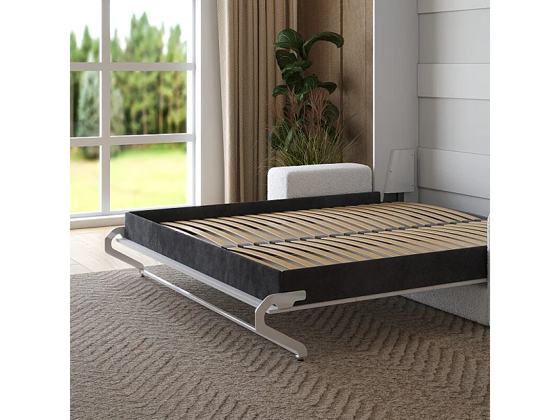 Lit escamotable 160x200cm Vertical Canapé Blanc Lit Mural SUP M1 Blanc mat