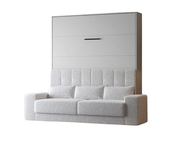 Lit escamotable 160x200cm Vertical Canapé Blanc Lit Mural SUP M1 Blanc mat