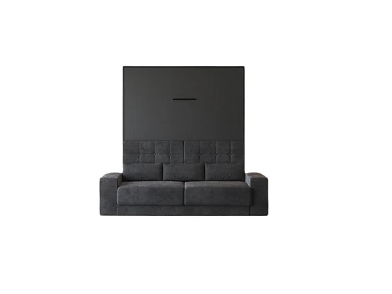 Lit escamotable 160x200cm Vertical Canapé Anthracite Lit Mural SUP M1 Anthracite