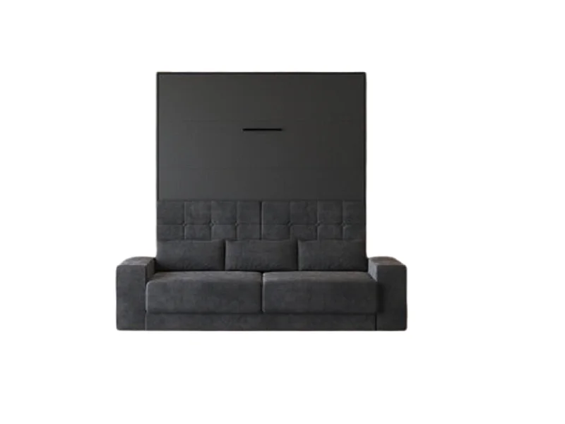 Lit escamotable 160x200cm Vertical Canapé Anthracite Lit Mural SUP M1 Anthracite