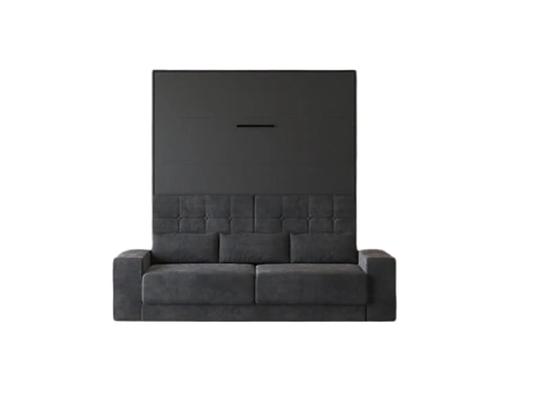 Lit escamotable 160x200cm Vertical Canapé Anthracite Lit Mural SUP M1 Anthracite