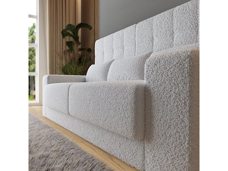Lit escamotable 160x200cm Vertical Canapé Blanc Lit Mural SUP M1 Gris perle