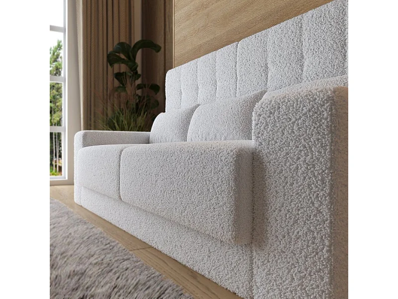 Lit escamotable 160x200cm Vertical Canapé Blanc Lit Mural SUP M1 Gris/Chêne