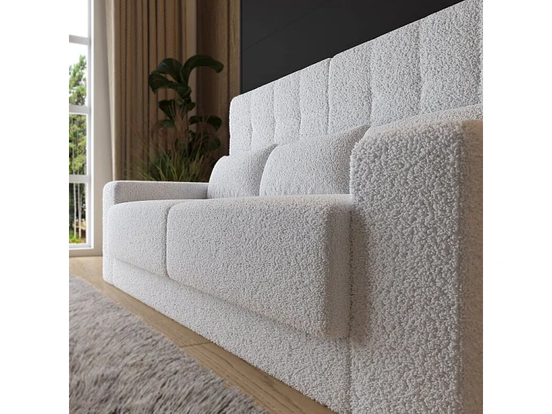 Lit escamotable 160x200cm Vertical Canapé Blanc Lit Mural SUP M1 Anthracite