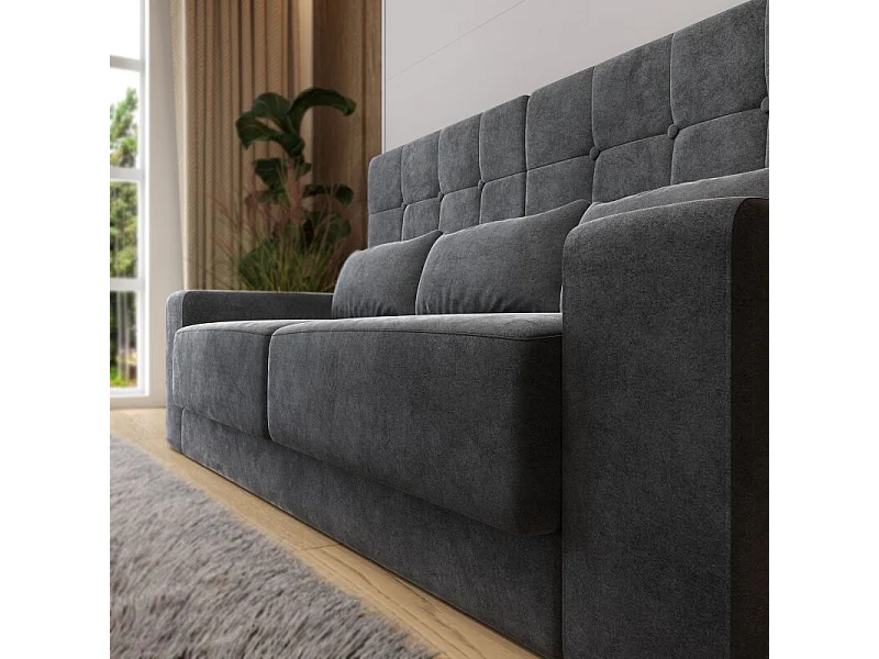 Lit escamotable 160x200cm Vertical Canapé Anthracite Lit Mural SUP M1 Gris perle