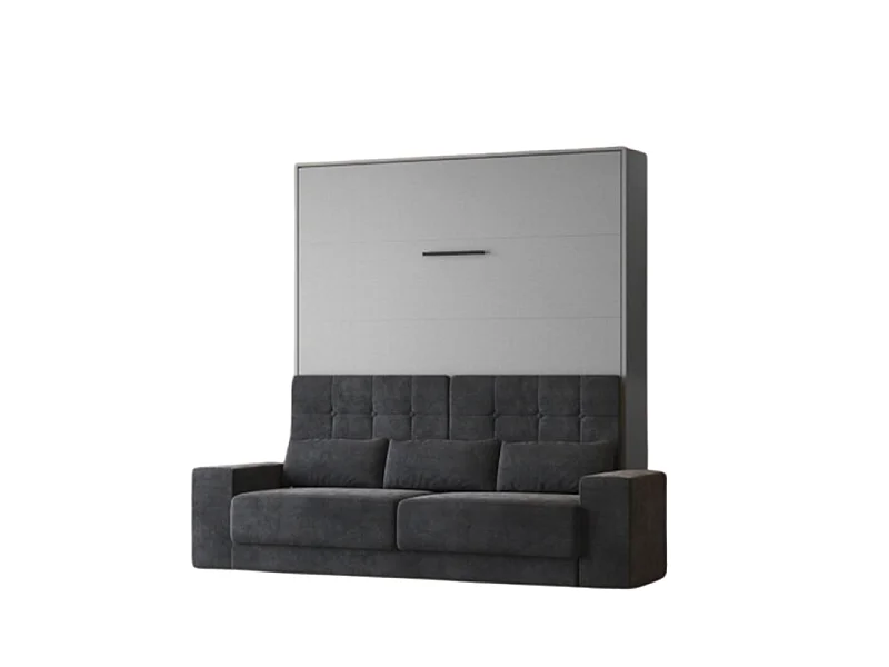 Lit escamotable 160x200cm Vertical Canapé Anthracite Lit Mural SUP M1 Gris perle