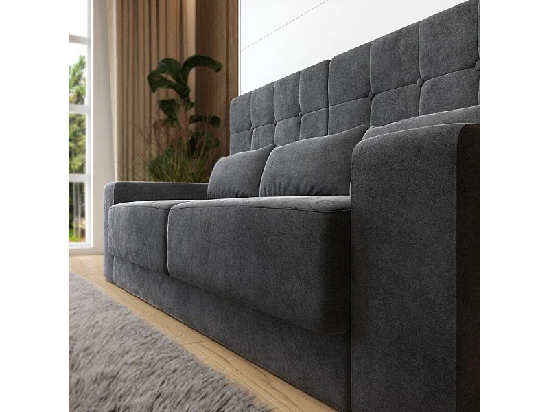 Lit escamotable 160x200cm Vertical Canapé Anthracite Lit Mural SUP M1 Blanc/Blanc Brillant