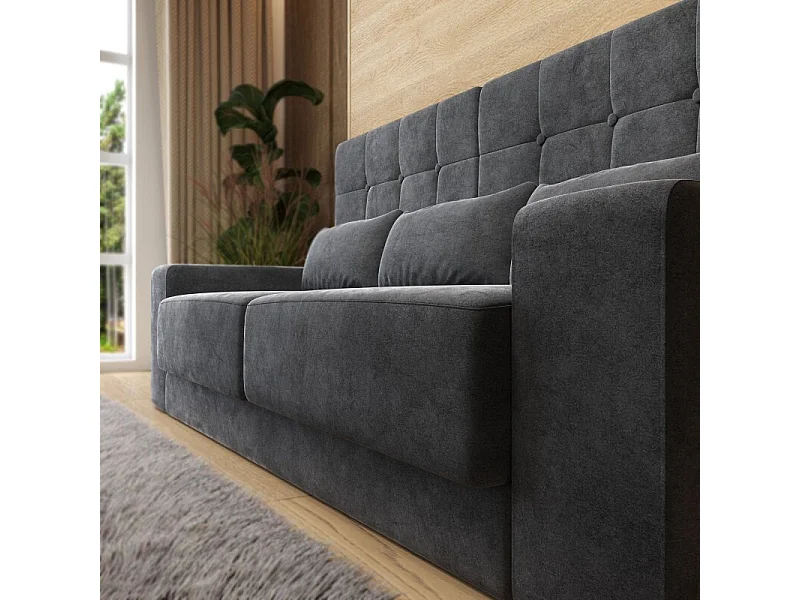 Lit escamotable 160x200cm Vertical Canapé Anthracite Lit Mural SUP M1 Anthracite/Chêne Kaiserberg