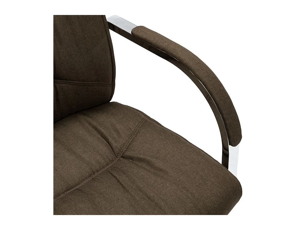 Chaise de bureau cantilever Marron Tissu