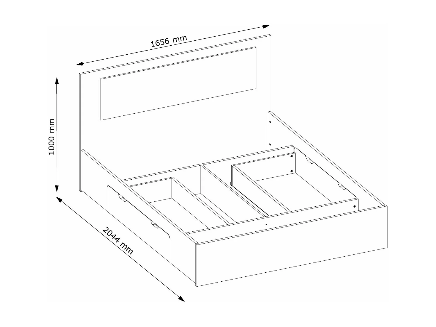 DOPPELBETT Fino weiß 165,6 / 204,4 / 100cm