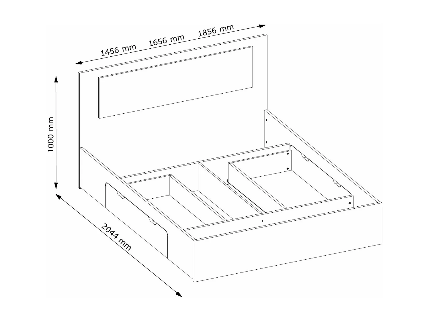 DOPPELBETT Fino sonoma eiche 185,6 / 204,4 / 100cm