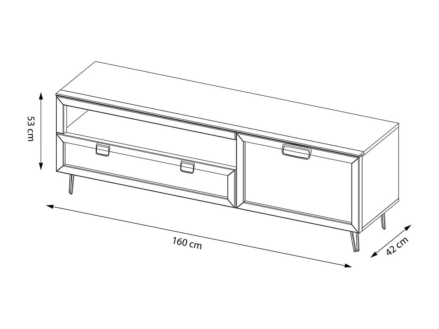 LOWBOARD Limbo Eiche Artisan 160 / 42 / 53cm