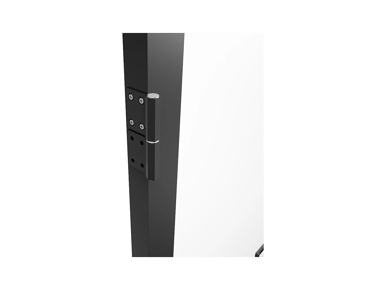 Bloc porte réversible à deux battants en aluminium et verre trempé - 2 x H204 x L83 cm - Noir - LOXTON