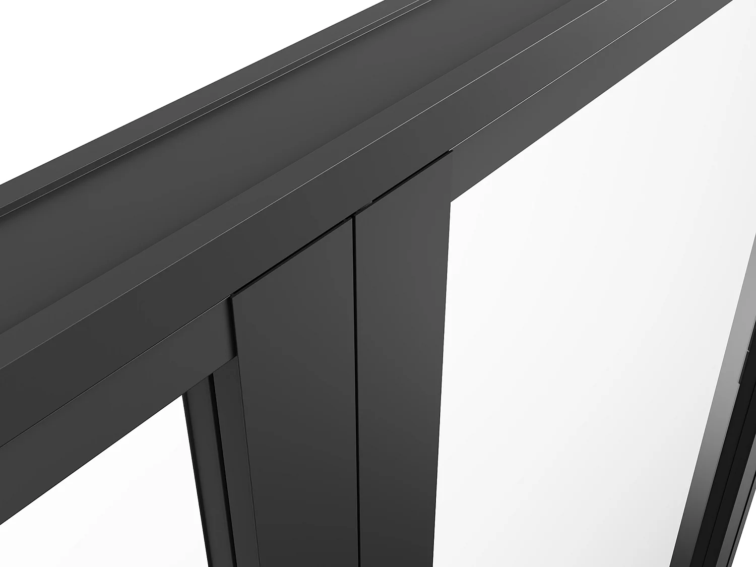 Bloc porte réversible à deux battants en aluminium et verre trempé - 2 x H204 x L83 cm - Noir - LOXTON